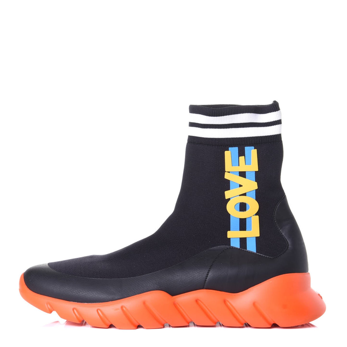 Stretch Knit Jacquard Love High Top Sock Sneakers 12 Black Multicolor