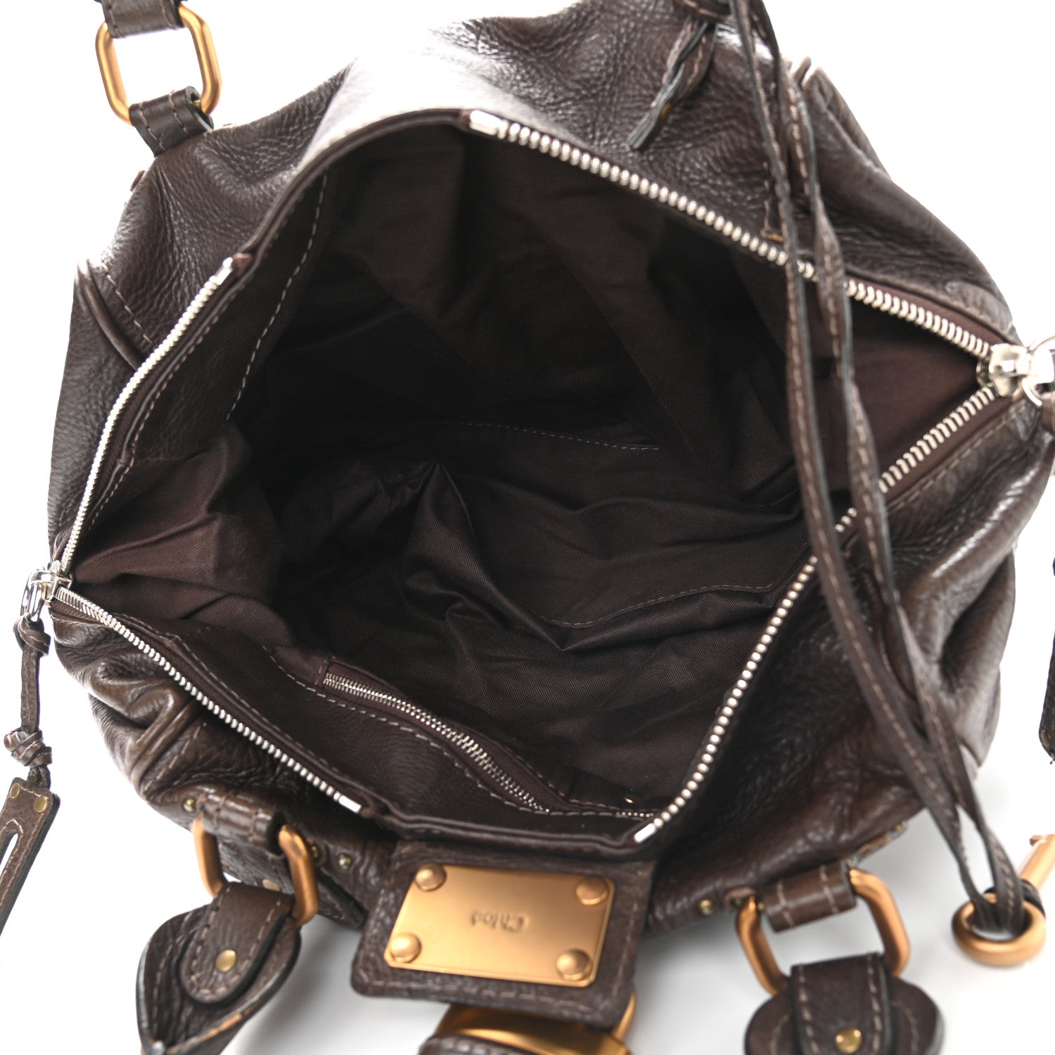 Chloe Calfskin Paddington Front Pocket Tote Chocolate 5 of 10