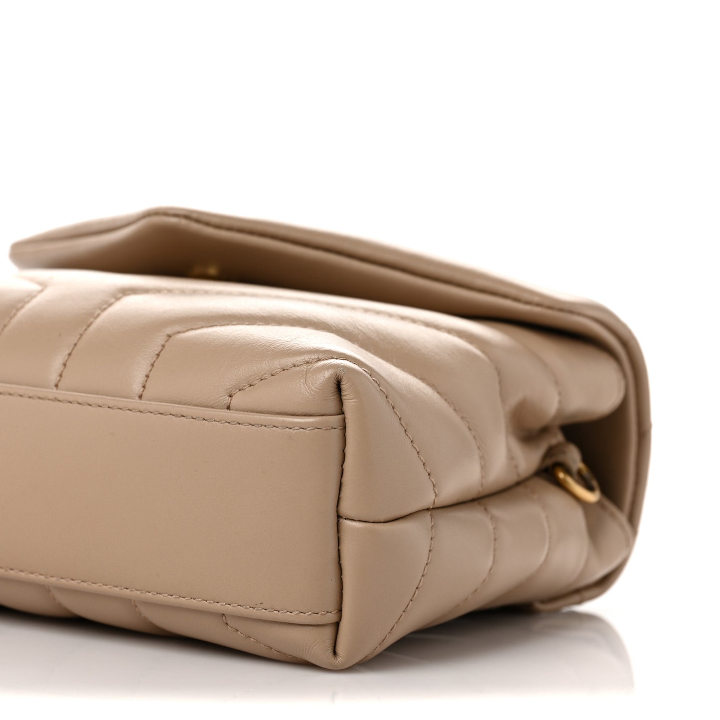 Calfskin Y Quilted Monogram Toy Loulou Crossbody Bag Dark Beige