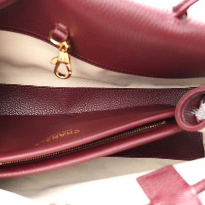 Chanel Grained Calfskin Stitched Urban Essentials Small Shopping Bag Burgundy 5 of 10