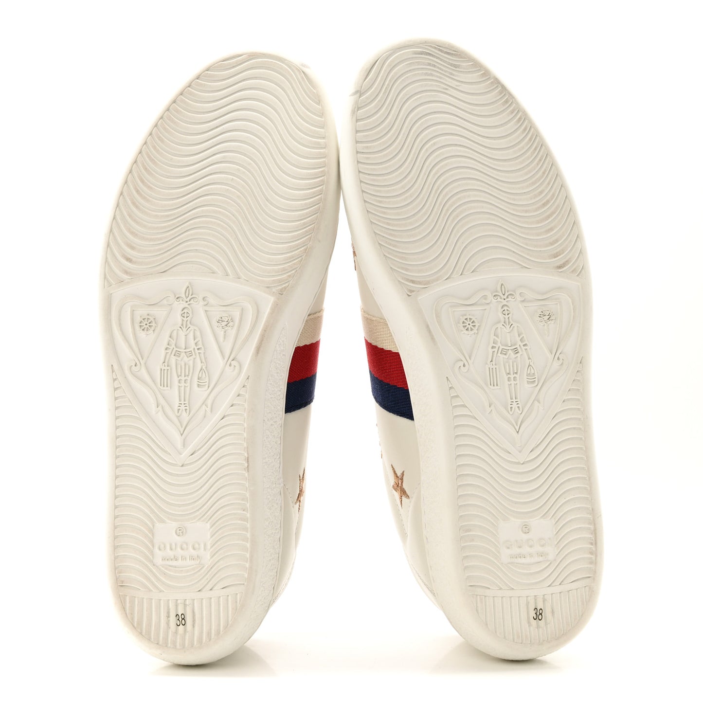 Calfskin Bee Star Embroidered Sylvie Web Ace Sneakers 38 White
