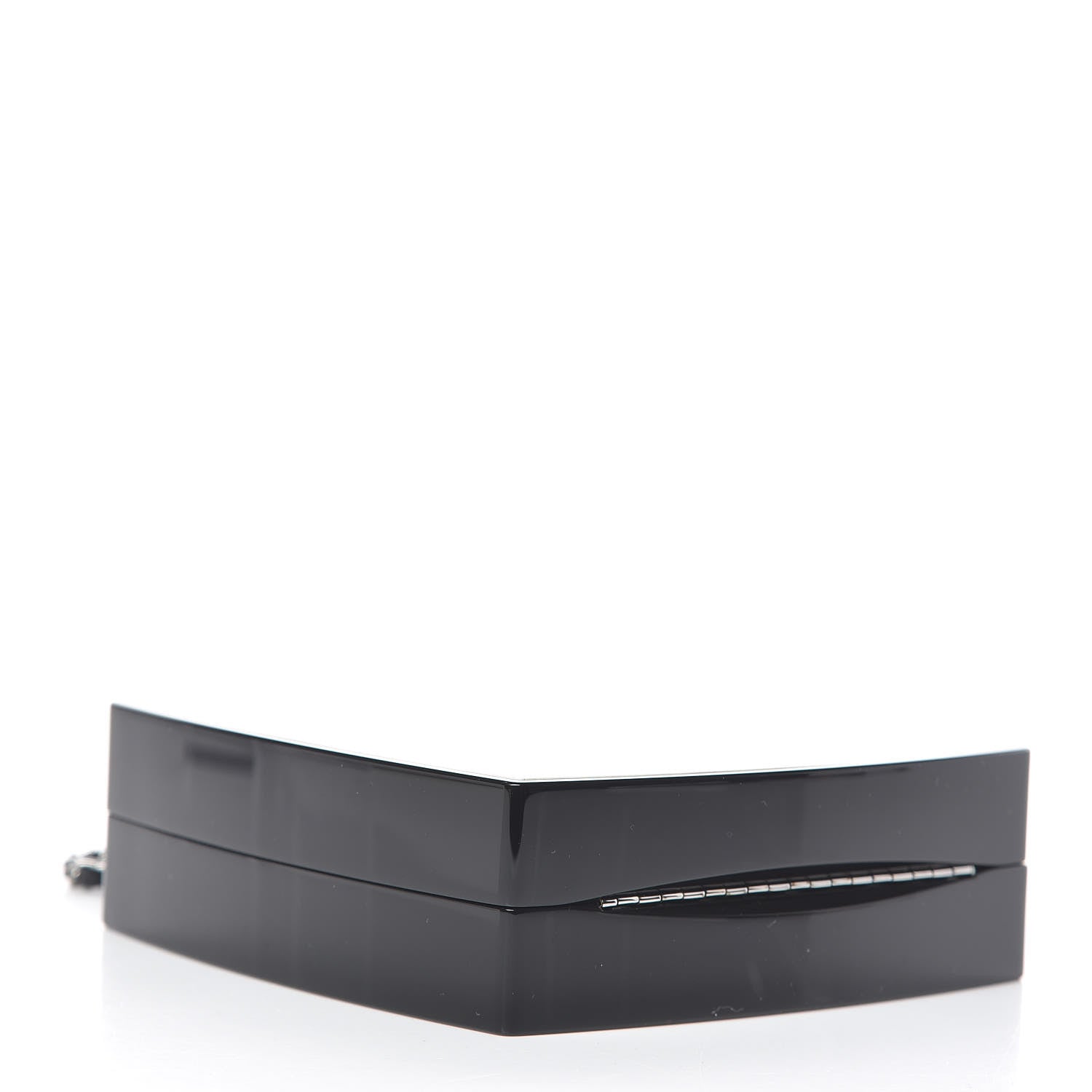 Chanel Plexiglass Compact Box Clutch Black Ivory 4 of 10