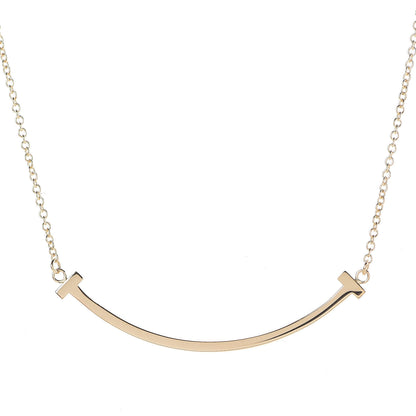 Tiffany 18K Yellow Gold Small T Smile Pendant Necklace 4 of 7