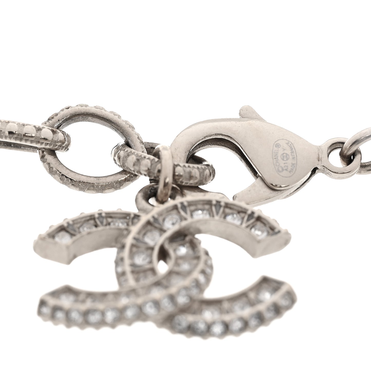Graduated Pearl Crystal CC Bracelet Gold