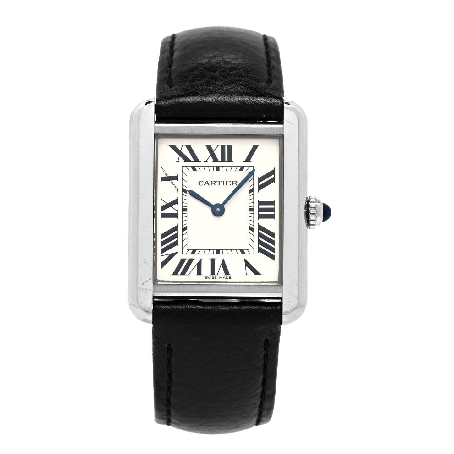 Stainless Steel Calfskin 24mm Tank Solo Quartz Watch