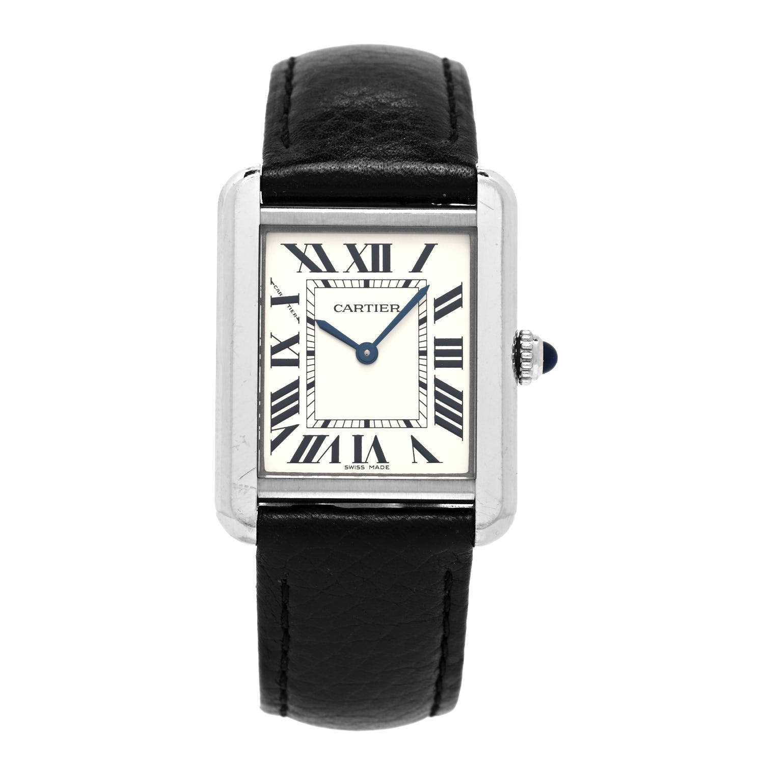 Cartier Stainless Steel Calfskin 24mm Tank Solo Quartz Watch 1 of 5
