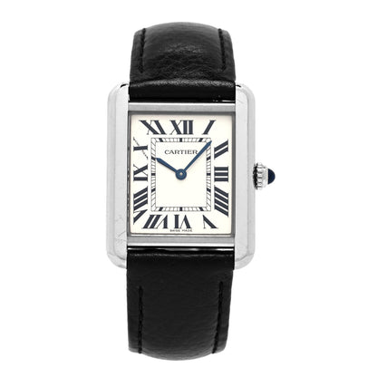 Cartier Stainless Steel Calfskin 24mm Tank Solo Quartz Watch 1 of 5