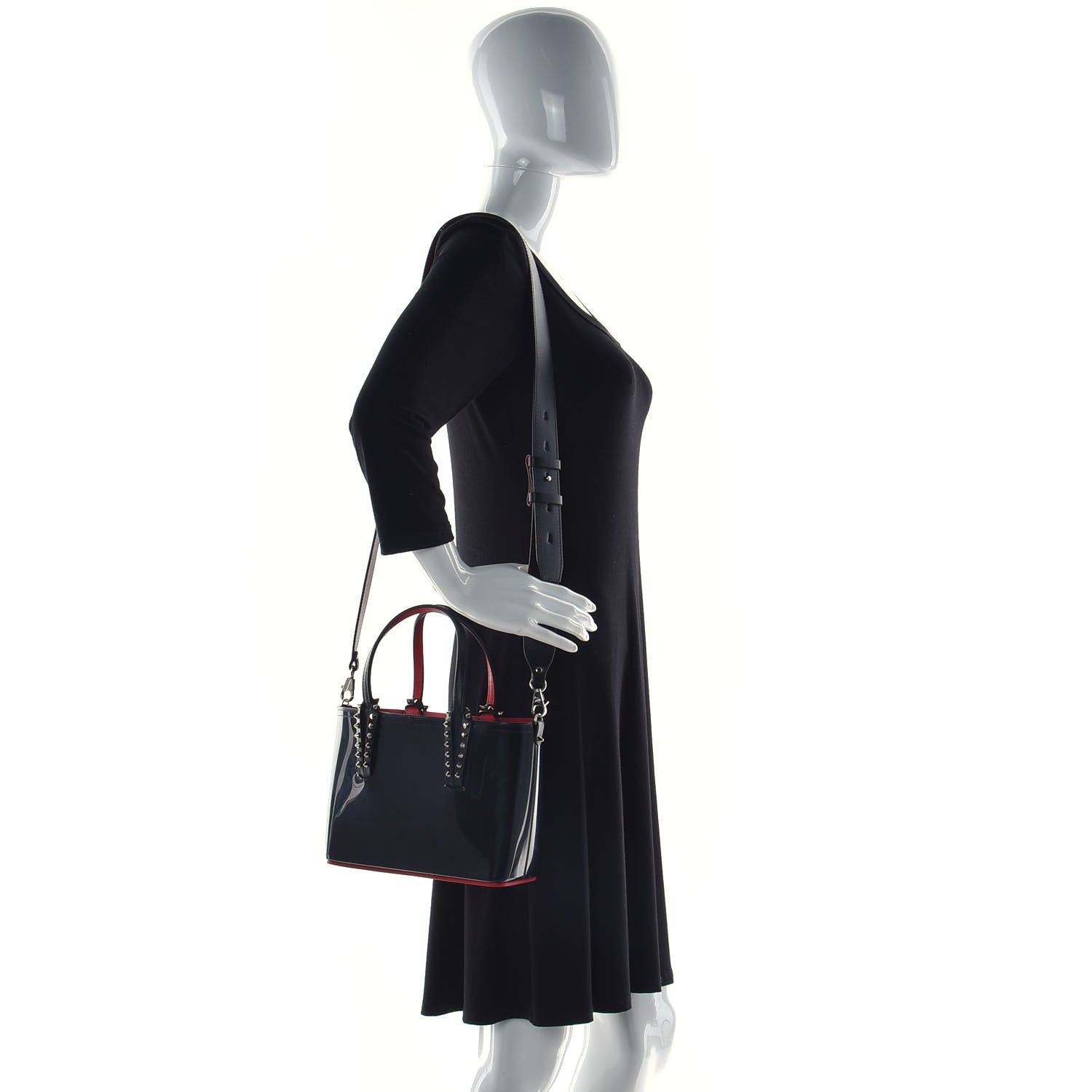 Christian Louboutin PVC Spikes Mini East West Cabata Tote Black 2 of 10
