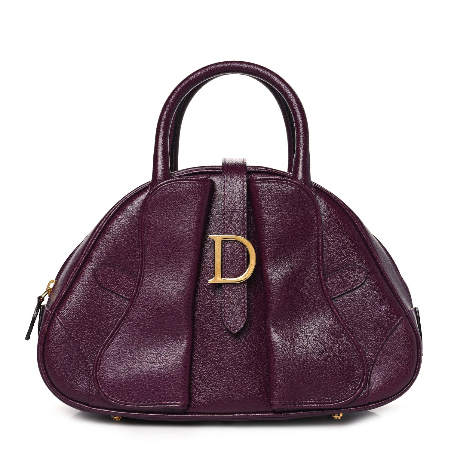Christian Dior Calfskin Mini Saddle Bowler Purple 1 of 13