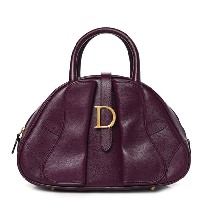 Christian Dior Calfskin Mini Saddle Bowler Purple 1 of 13