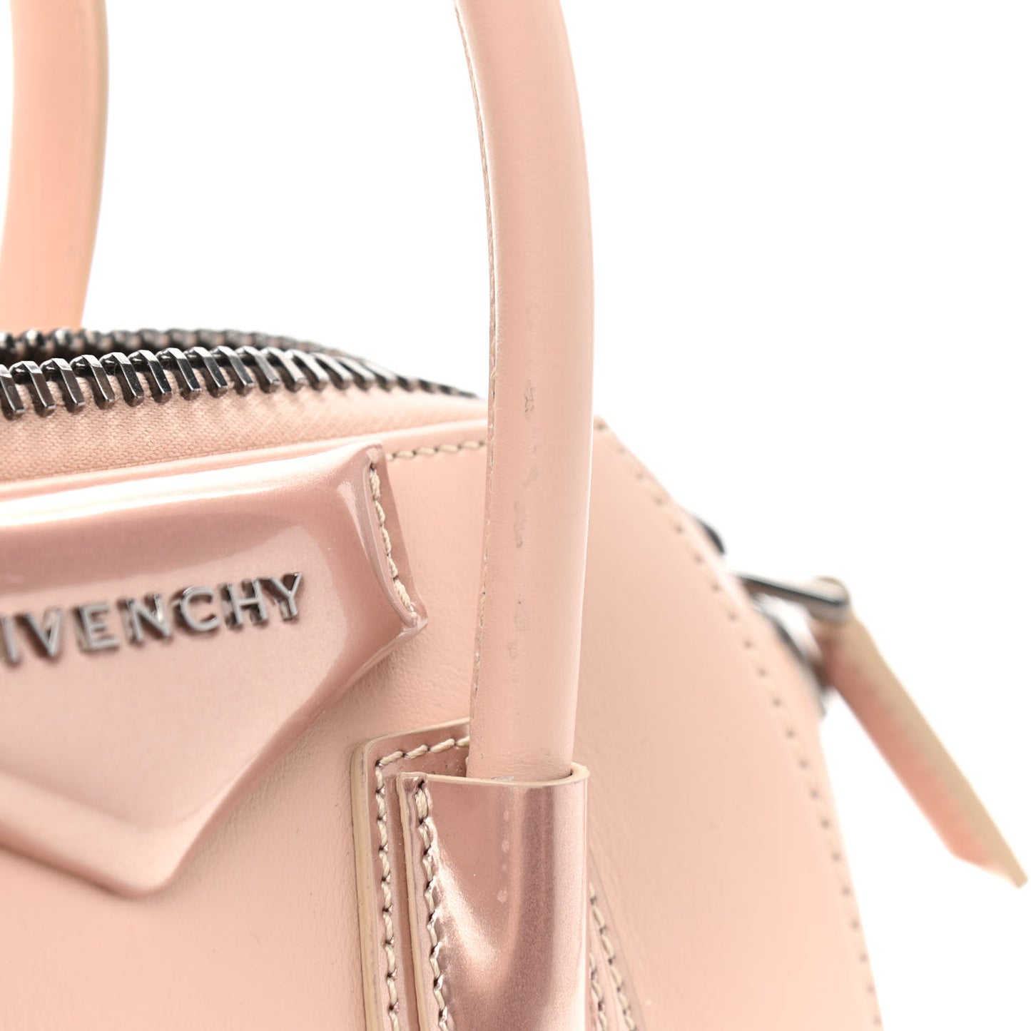 Metallic Calfskin Mini Antigona Light Pink