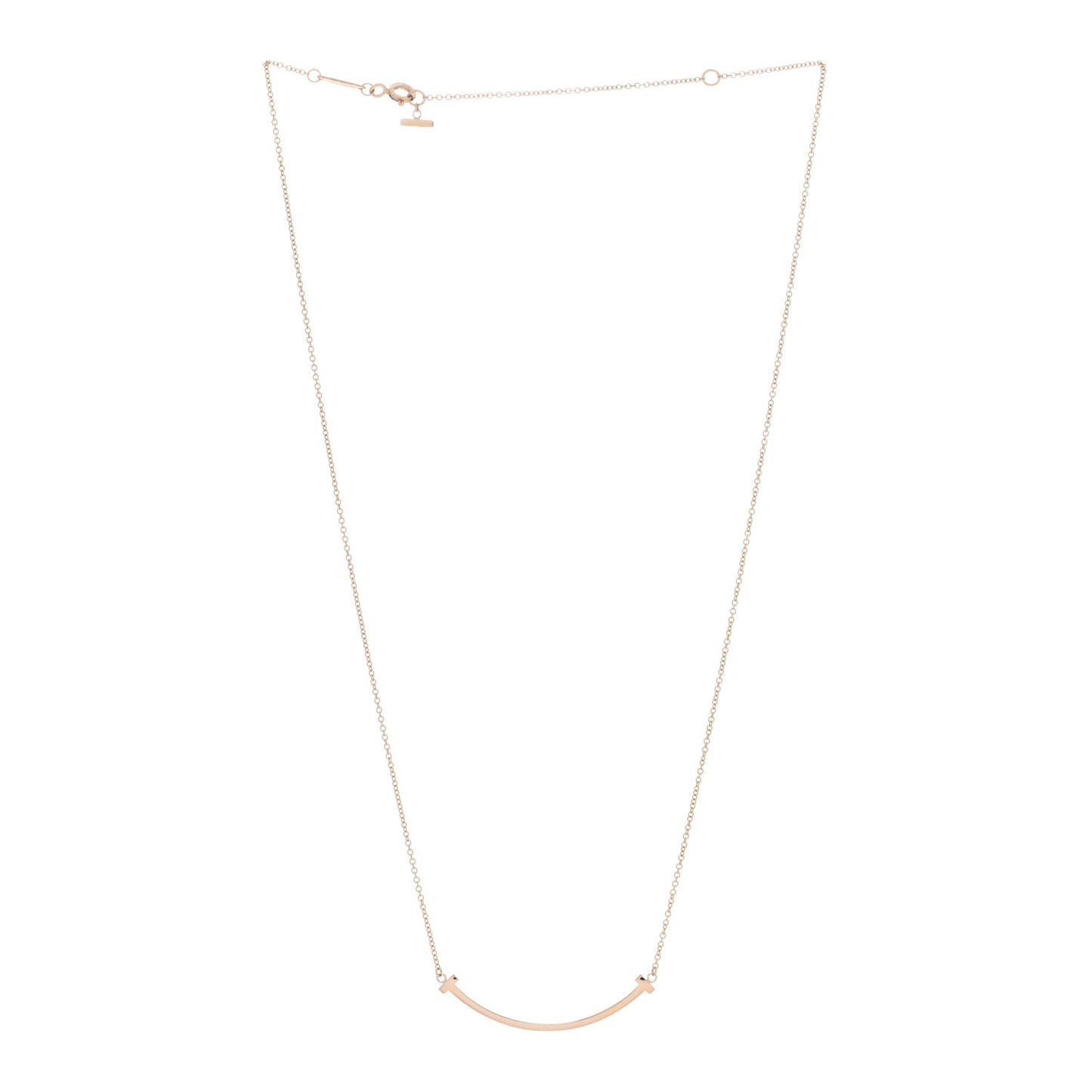 18K Rose Gold Small T Smile Pendant Necklace