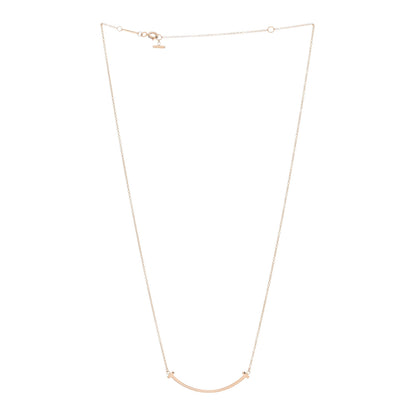 Tiffany 18K Rose Gold Small T Smile Pendant Necklace 2 of 5