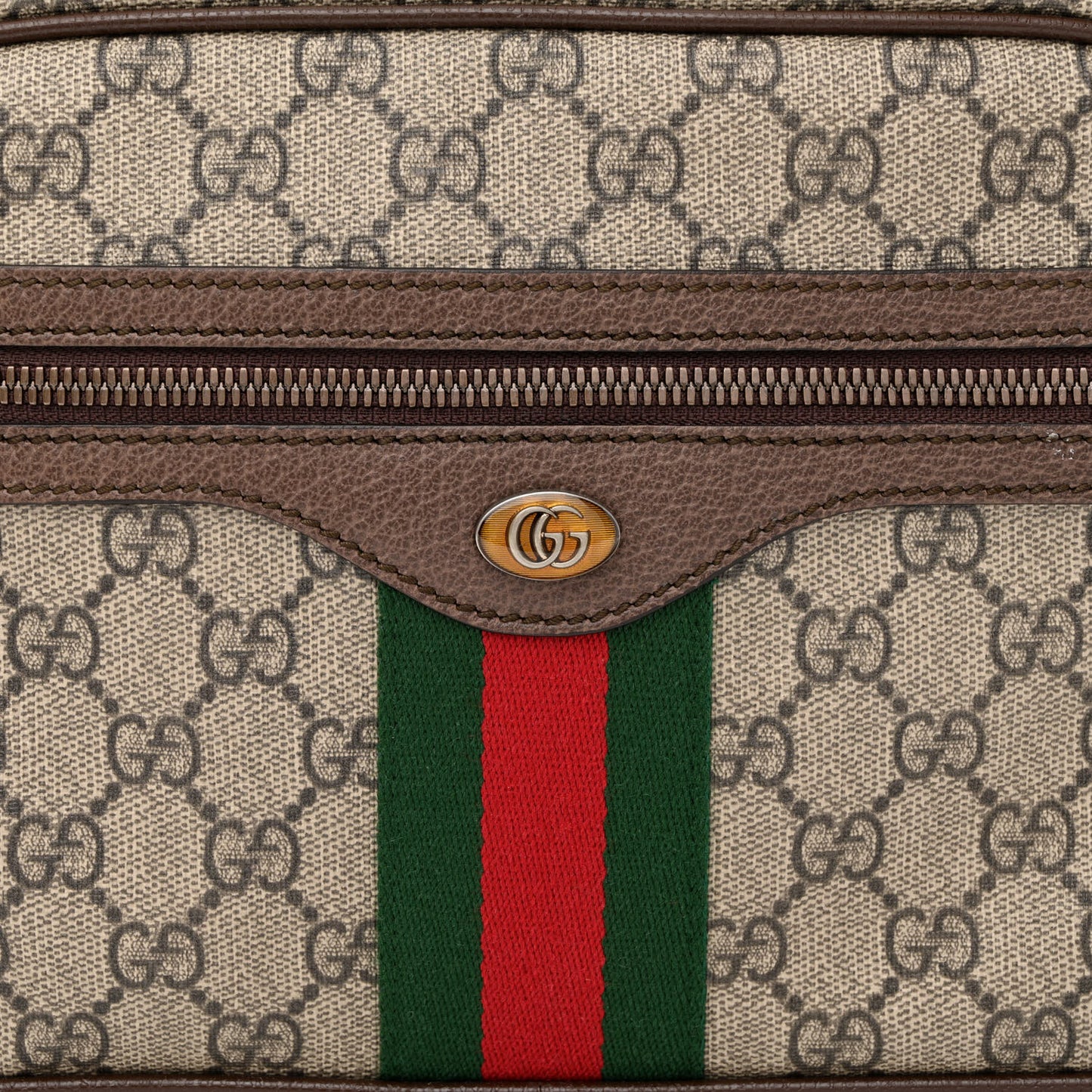 Soft GG Supreme Monogram Textured Dollar Calfskin Web Ophidia Pouch Pocket Belt Bag 95 38 Beige Ebony New Acero Black