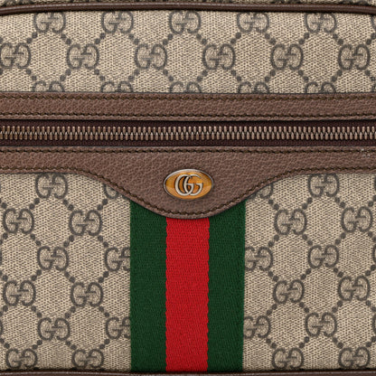 Gucci Soft GG Supreme Monogram Textured Dollar Calfskin Web Ophidia Pouch Pocket Belt Bag 95 38 Beige Ebony New Acero Black 11 of 13