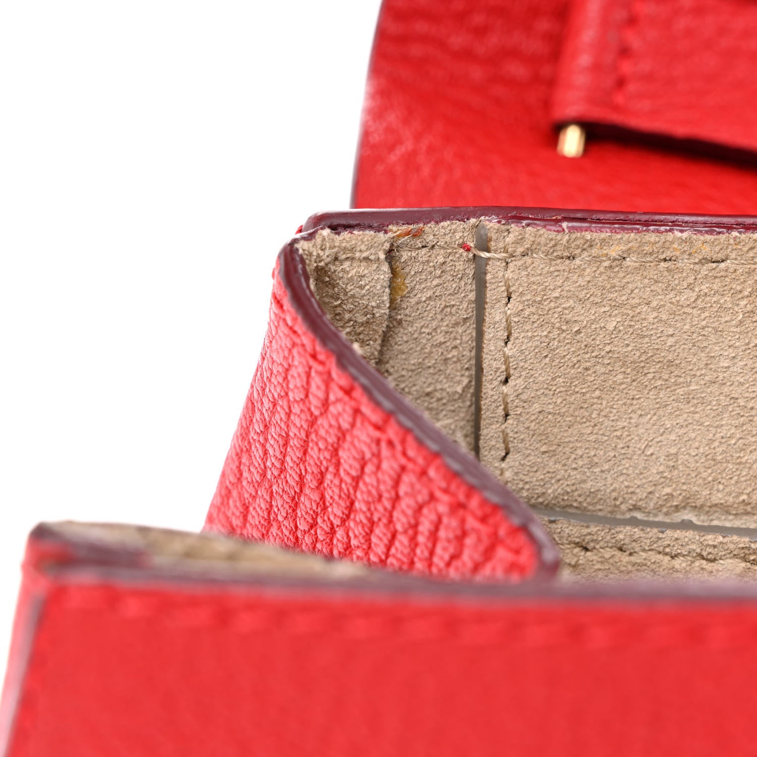 Chloe Grained Lambskin Drew Shoulder Bag Plaid Red 12 of 14