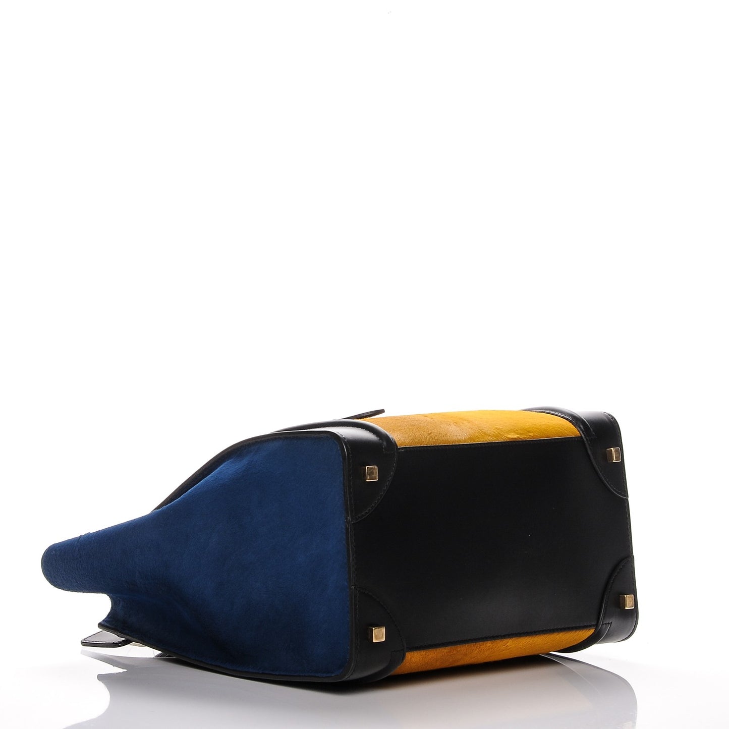 Pony Hair Mini Tri-Color Luggage Royal Blue