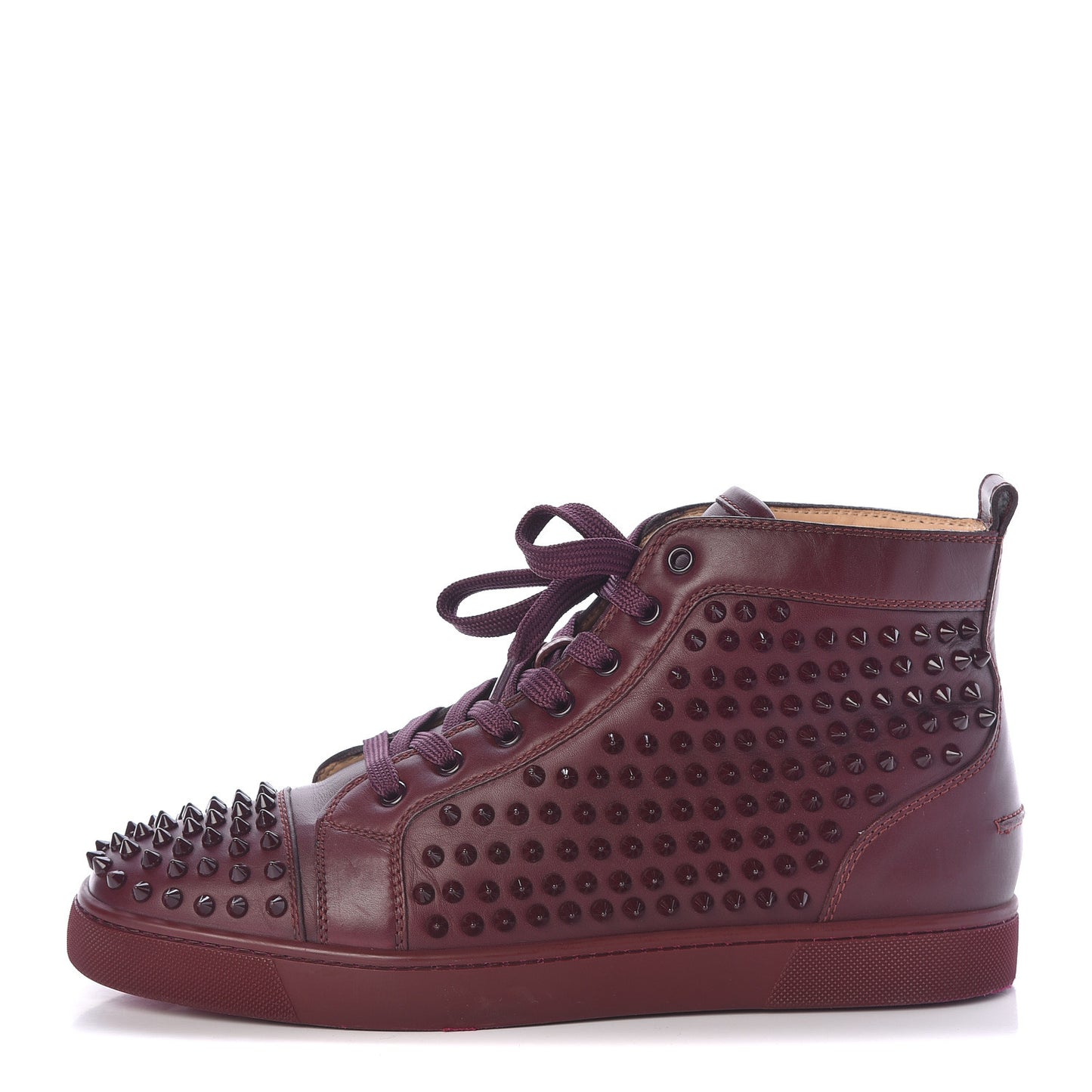 Calfskin Mens Louis Spikes Flat Sneakers 43 Lie De Vin
