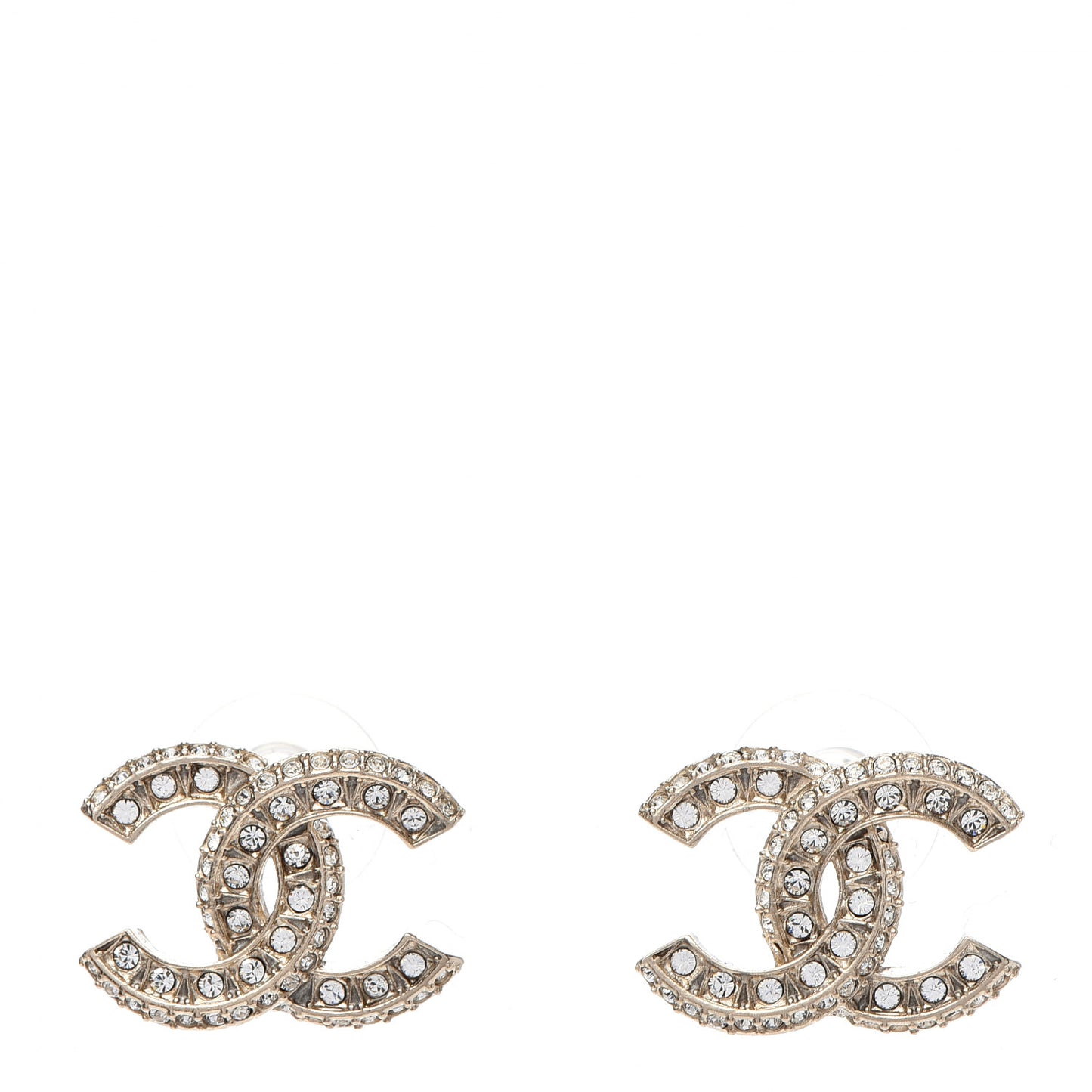Crystal Timeless CC Earrings Light Gold