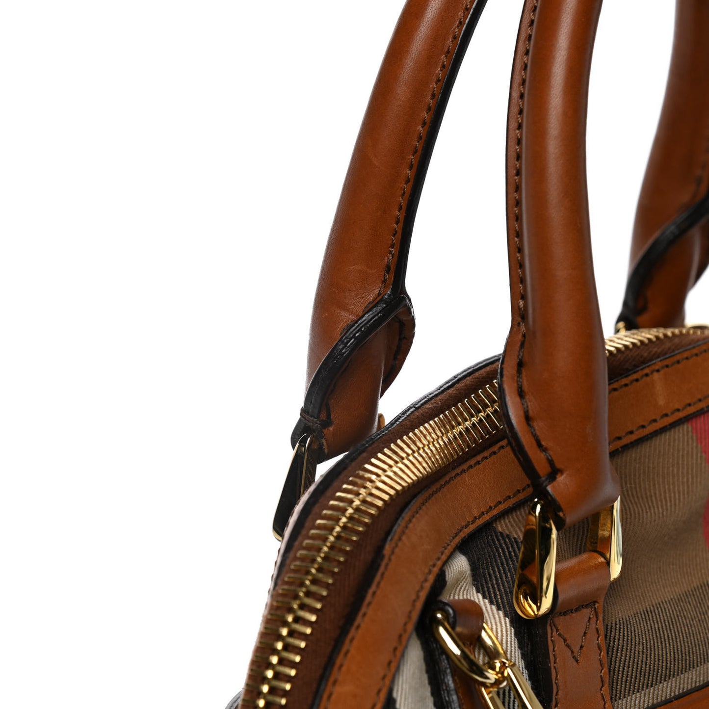 Bridle Calfskin House Check Small Orchard Bowling Bag Deep Claret