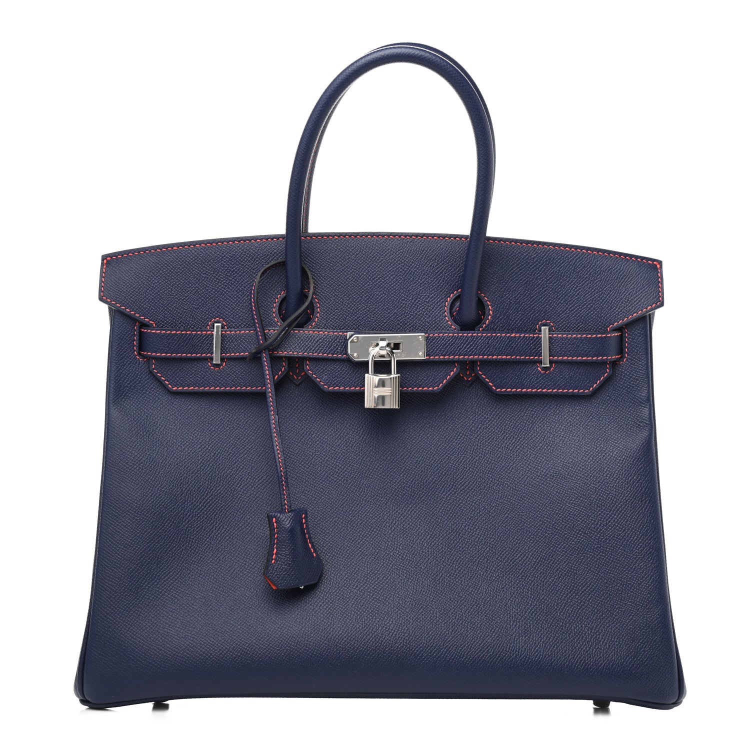 Hermes Epsom Horseshoe Birkin 35 Bleu Saphir Capucine 1 of 10