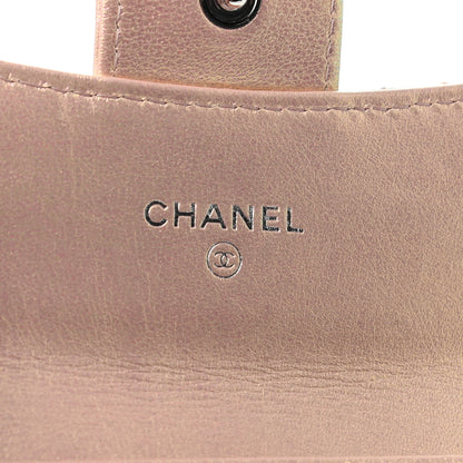 Chanel Iridescent Calfskin Quilted Flap Card Holder Wallet Pink 6 of 8
