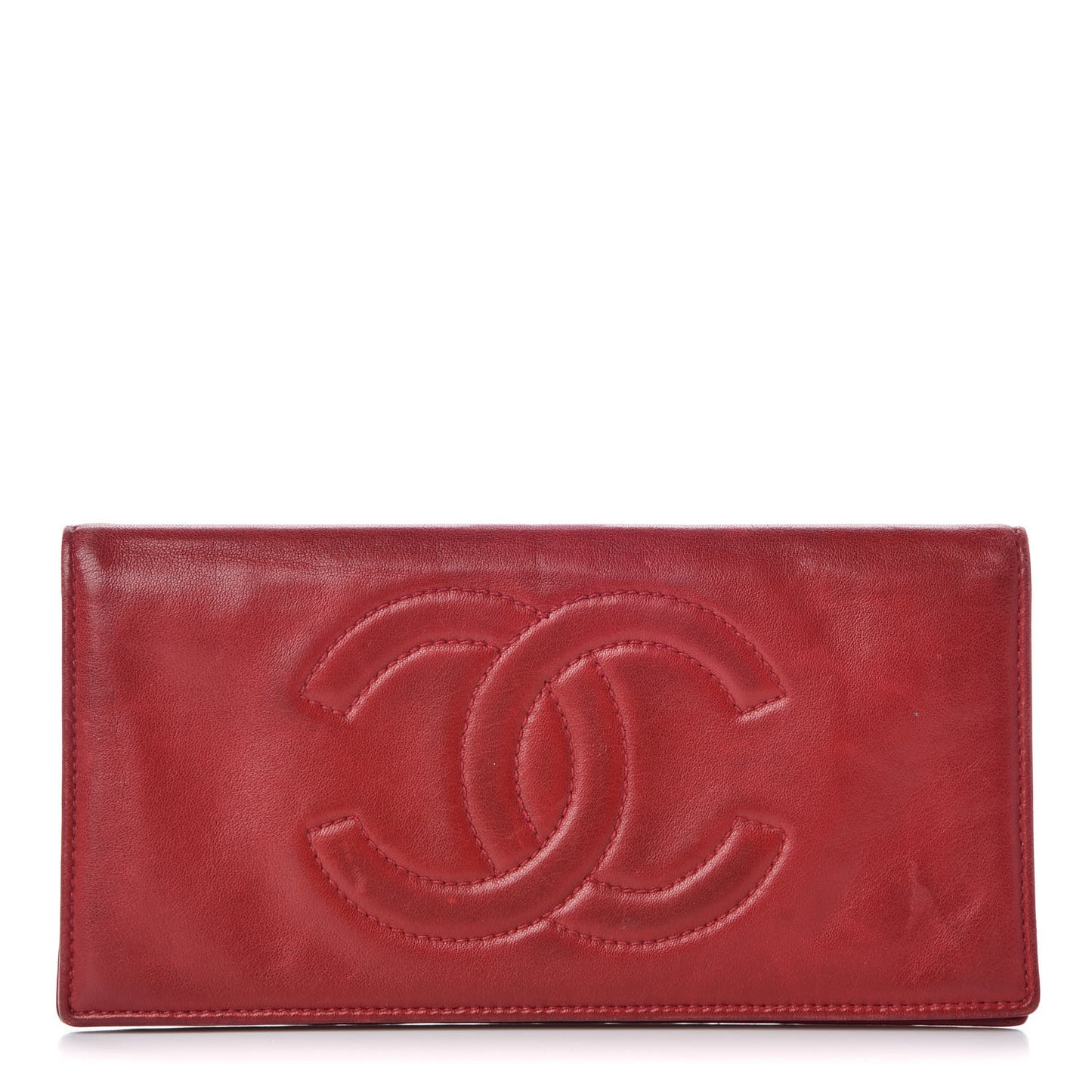 Lambskin Timeless CC Yen Wallet Red