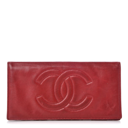 Chanel Lambskin Timeless CC Yen Wallet Red 1 of 10