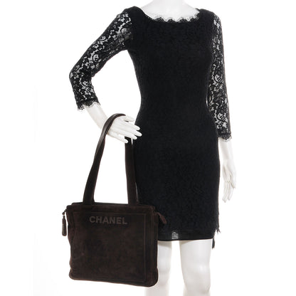 Chanel Suede Shoulder Bag Dark Brown 2 of 8