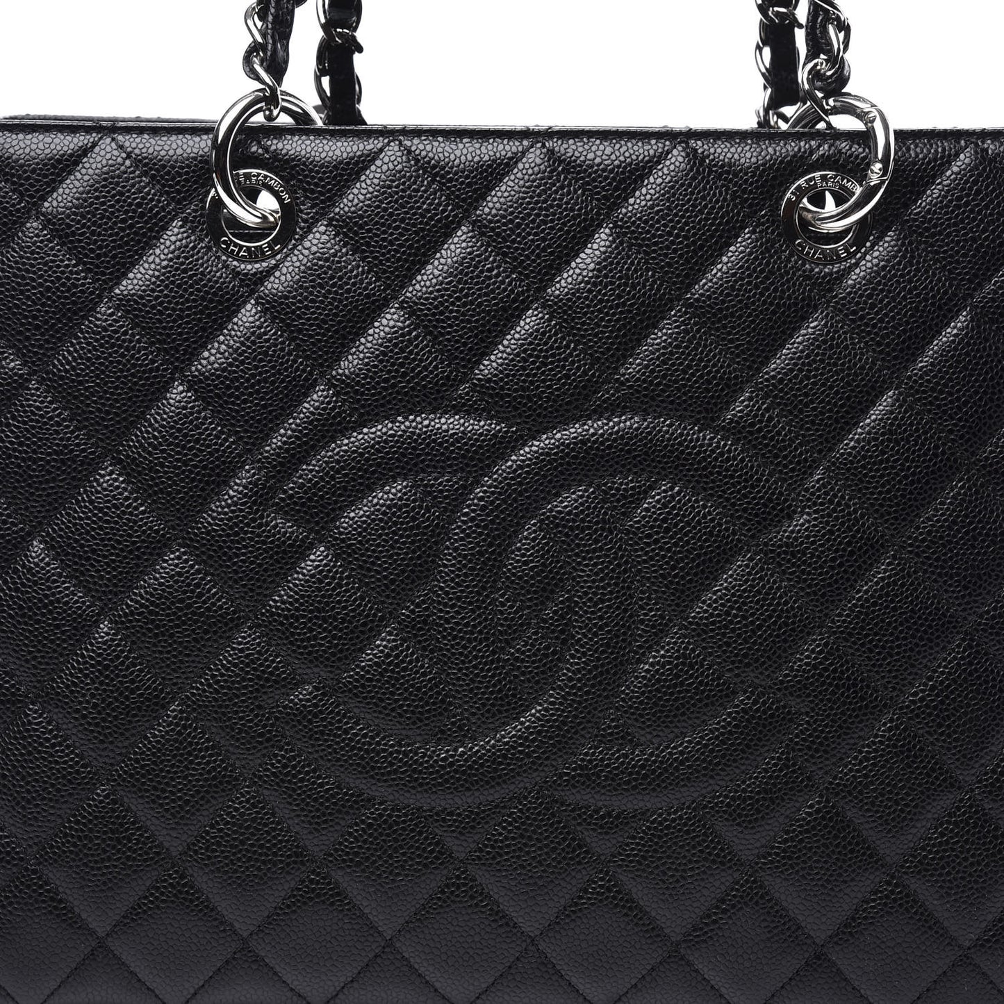 Caviar Quilted Grand Shopping Tote GST Black
