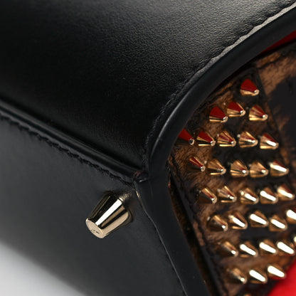 Christian Louboutin Calfskin Patent Leopard Studded Nano Paloma Black 11 of 17