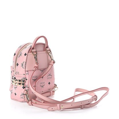MCM Visetos Side Stud X-Mini Stark Bebe Boo Backpack Soft Pink 3 of 9
