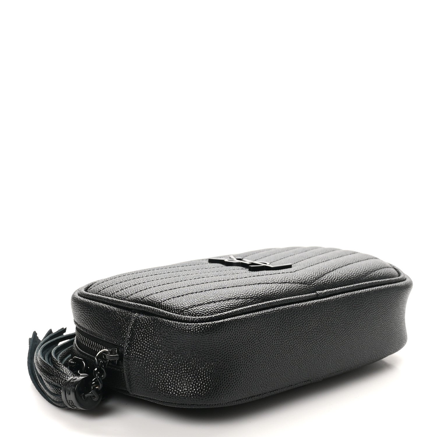 Saint Laurent Grain De Poudre Matelasse Monochrome Monogram Mini Lou Camera Bag Black 4 of 11