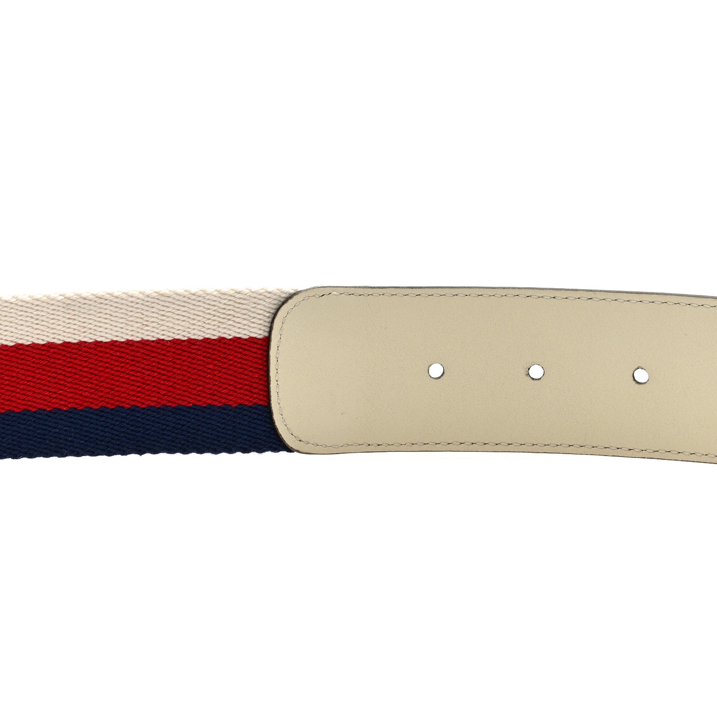 Nylon Calfskin Sylvie Web Double G 40mm Belt 80 32 Mystic White Hibiscus Red Maritime 80 32