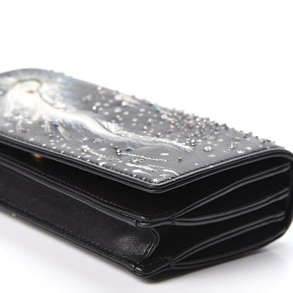 Christian Dior Lambskin Embroidered C'est I Feel Blue Clutch Black 9 of 10