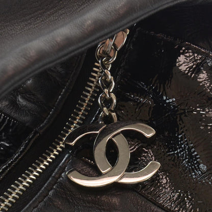 Chanel Patent Patchwork Brooklyn Hobo Black 5 of 10