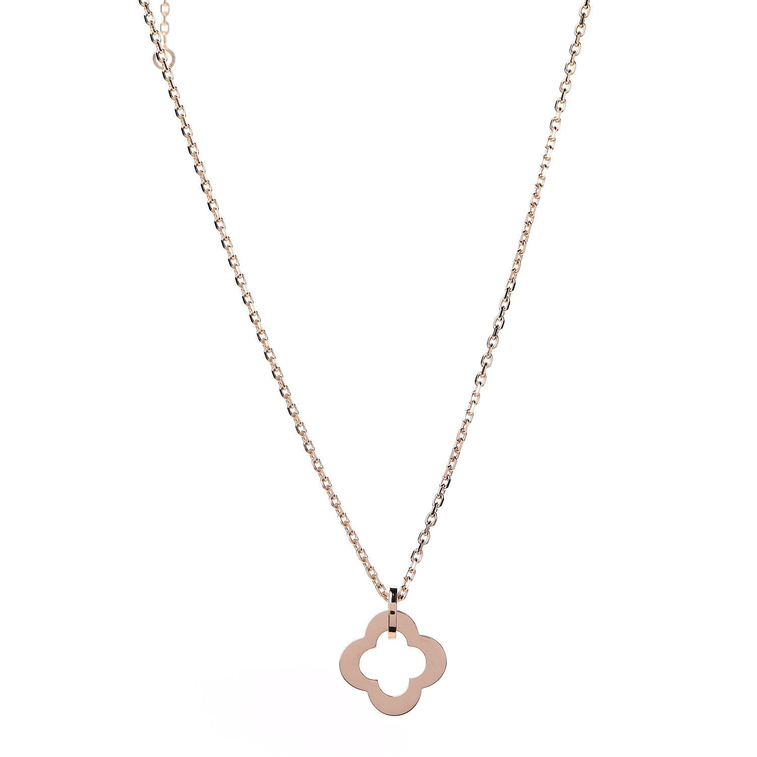Van Cleef & Arpels 18K Rose Gold Byzantine Alhambra Pendant Necklace 1 of 6