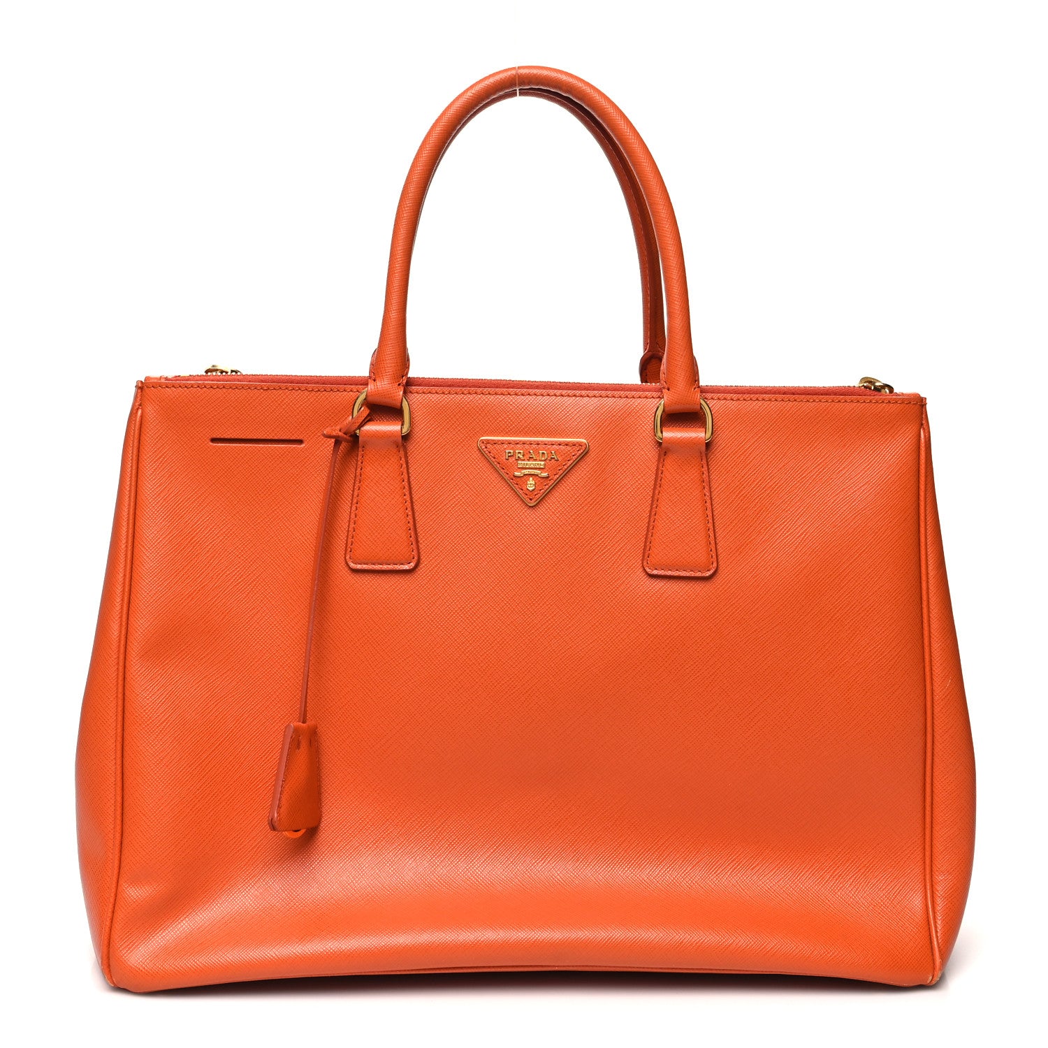 Prada Saffiano Large Galleria Double Zip Tote Papaya 1 of 13