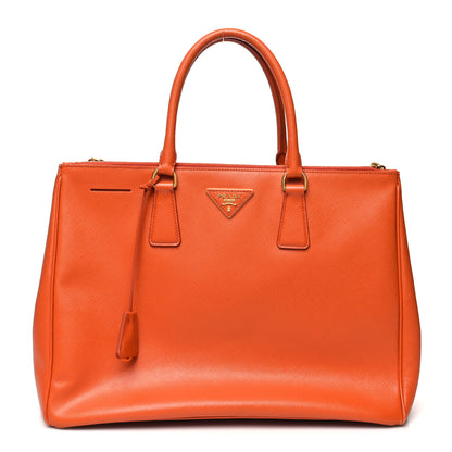 Prada Saffiano Large Galleria Double Zip Tote Papaya 1 of 13