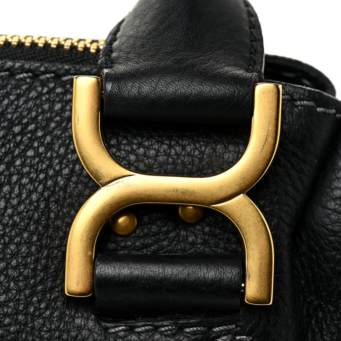 Calfskin Small Marcie Satchel Black