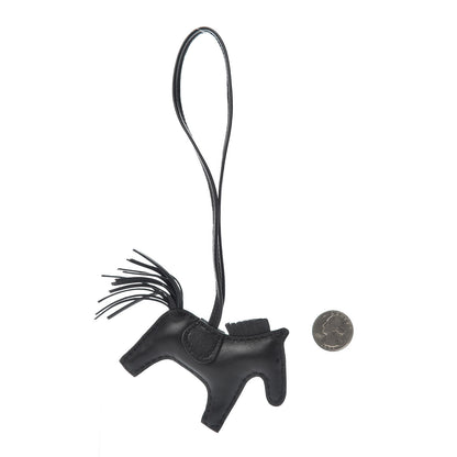 Hermes Milo Lambskin Grigri Rodeo Horse Bag Charm PM So Black 2 of 5