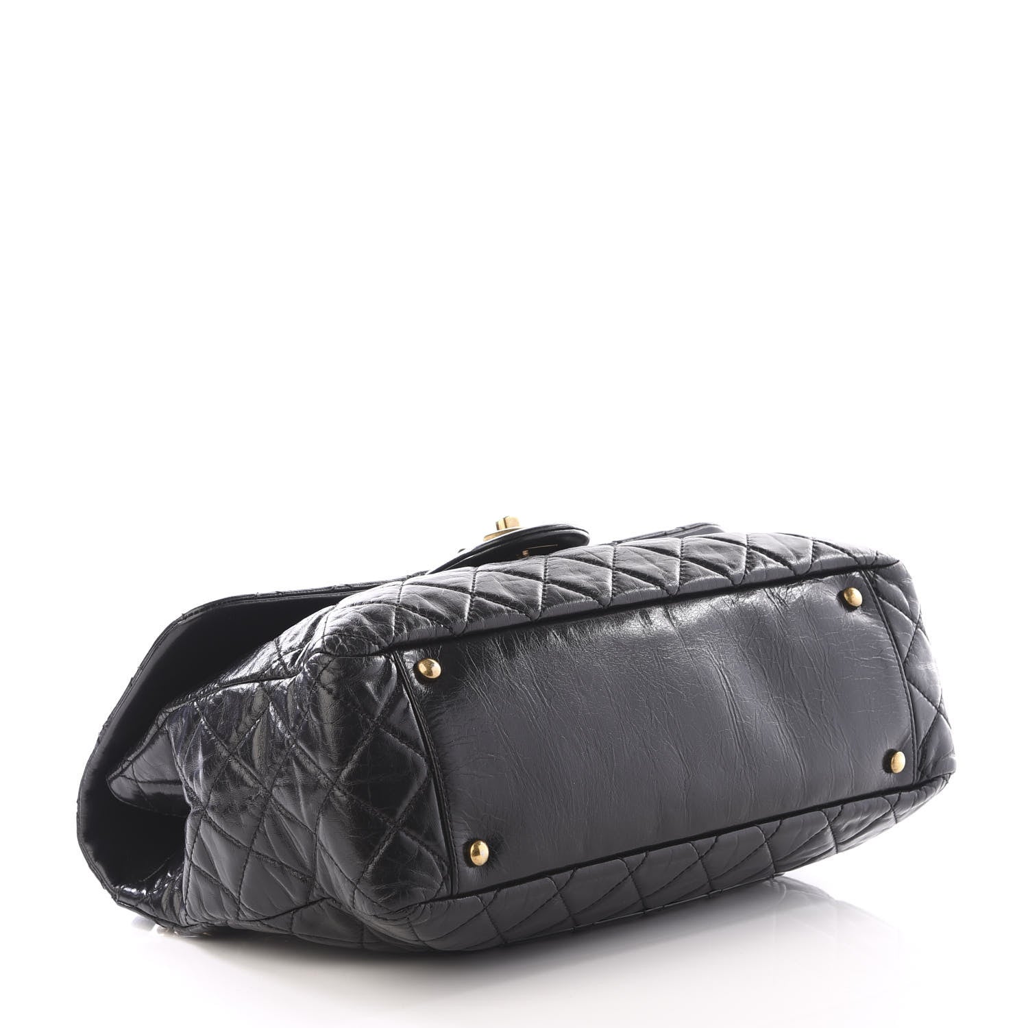 Chanel Glazed Calfskin Large Castle Rock Flap Black 3 of 9