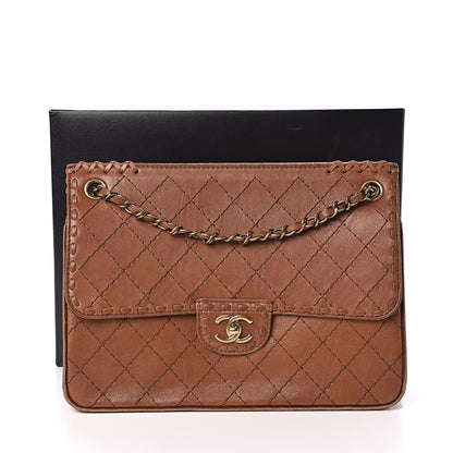 Chanel Calfskin Stitched Large Vintage Flap Brown 13 of 13