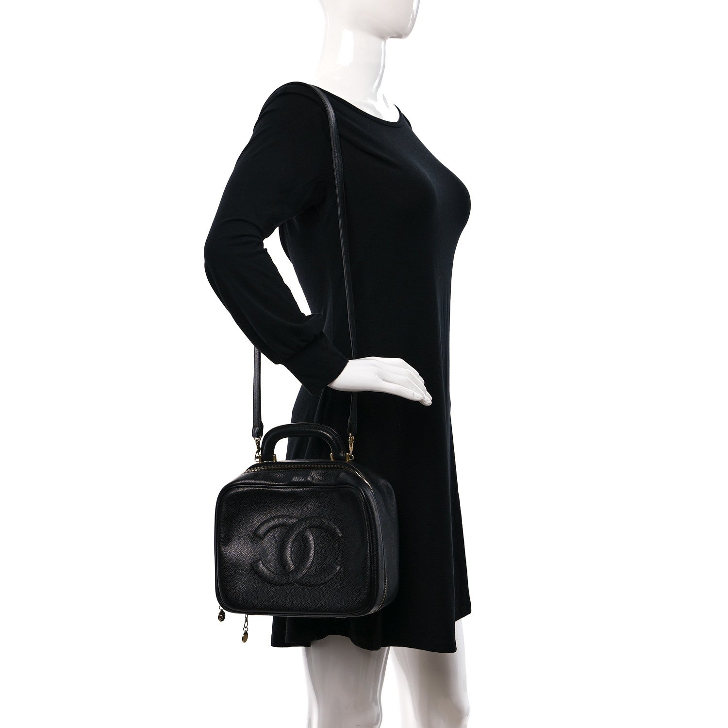 Chanel Caviar Timeless CC Vanity Case Black 2 of 12