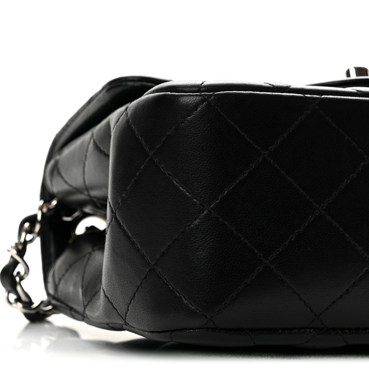 Lambskin Quilted Mini Square Flap Black