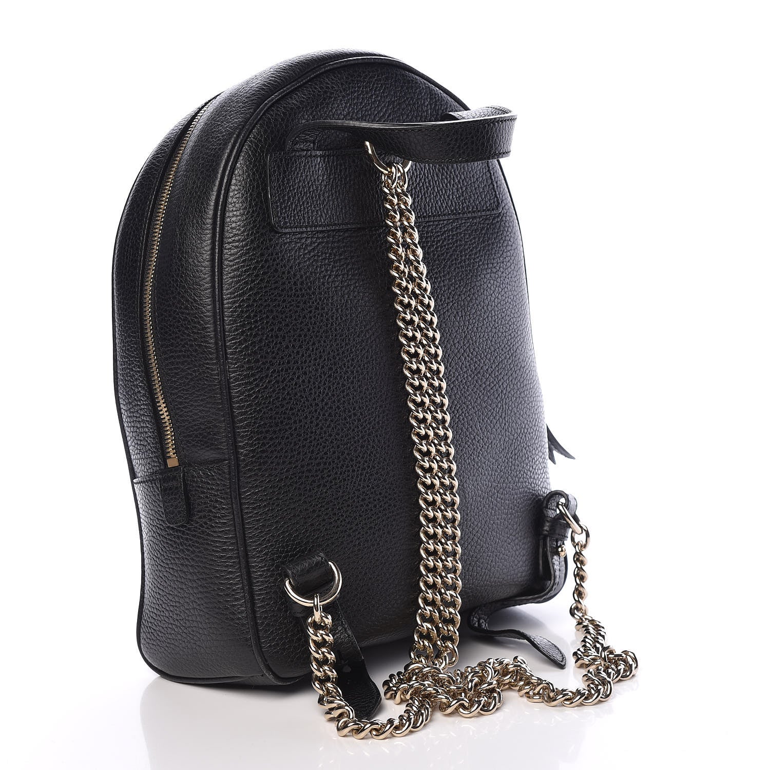 Gucci Pebbled Calfskin Soho Chain Backpack Black 3 of 12