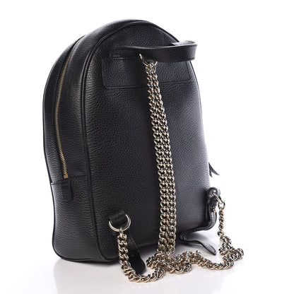 Gucci Pebbled Calfskin Soho Chain Backpack Black 3 of 12