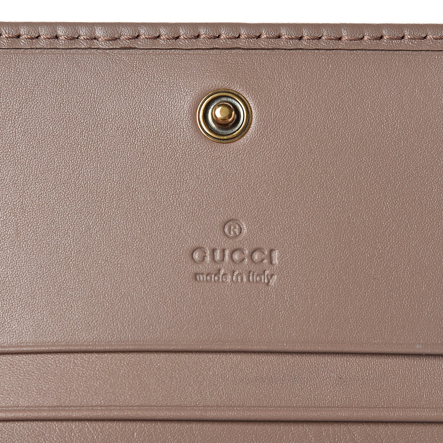 Calfskin Matelasse GG Marmont Card Case Wallet Porcelain Rose