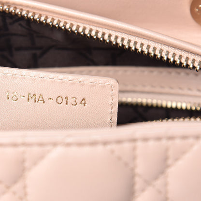 Christian Dior Lambskin Cannage Medium Lady Dior Beige 8 of 15