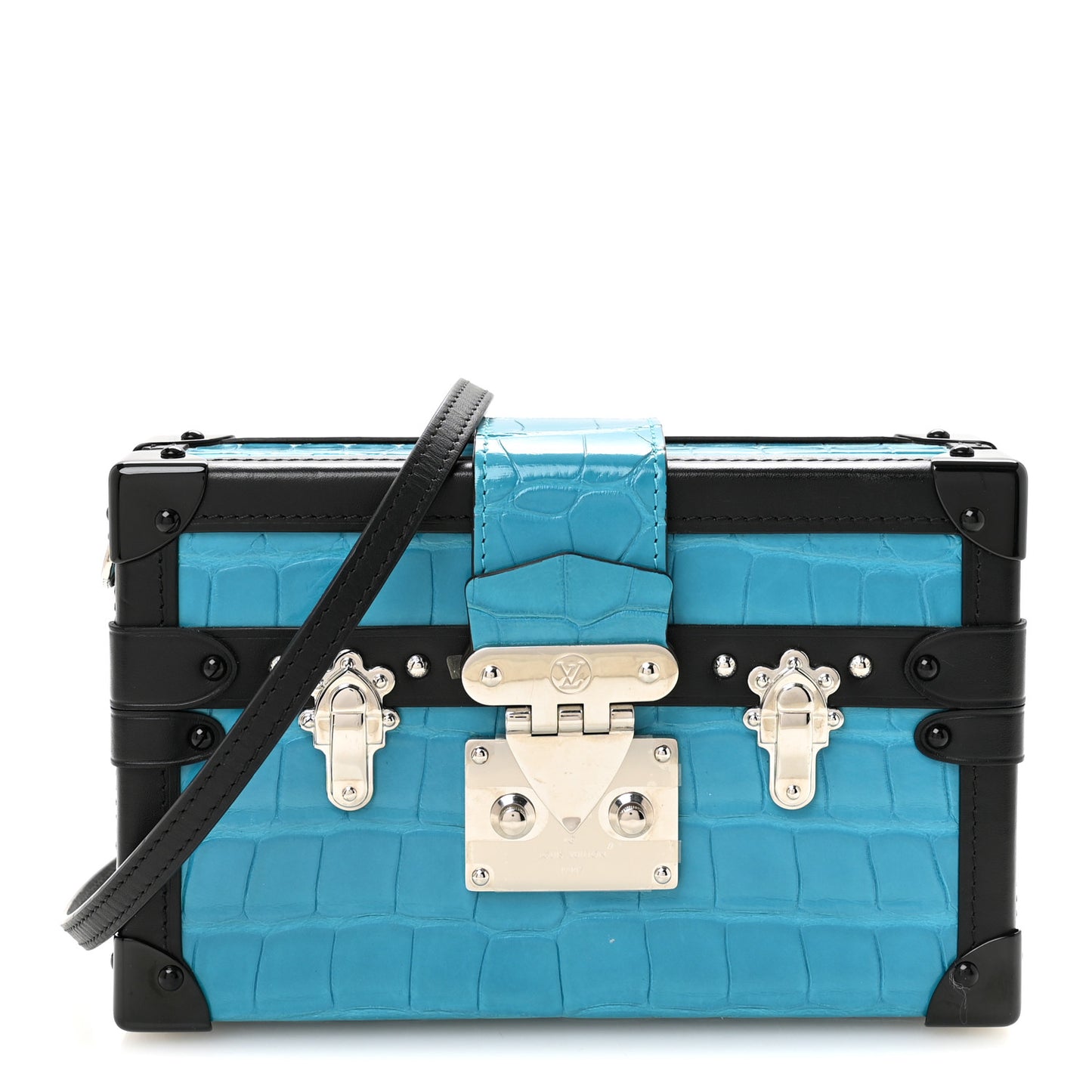 Alligator Petite Malle Blue Black